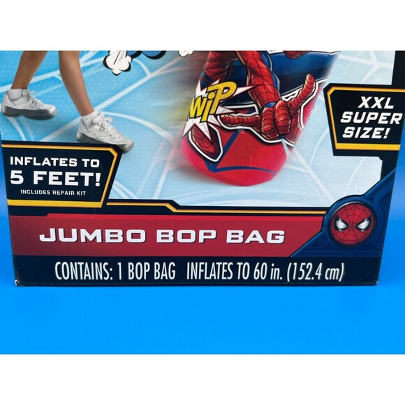 Marvel Spider-Man Bop Inflatable Punching Bag Includes Repair Kit Size 60" XXL - Picture 3 of 4